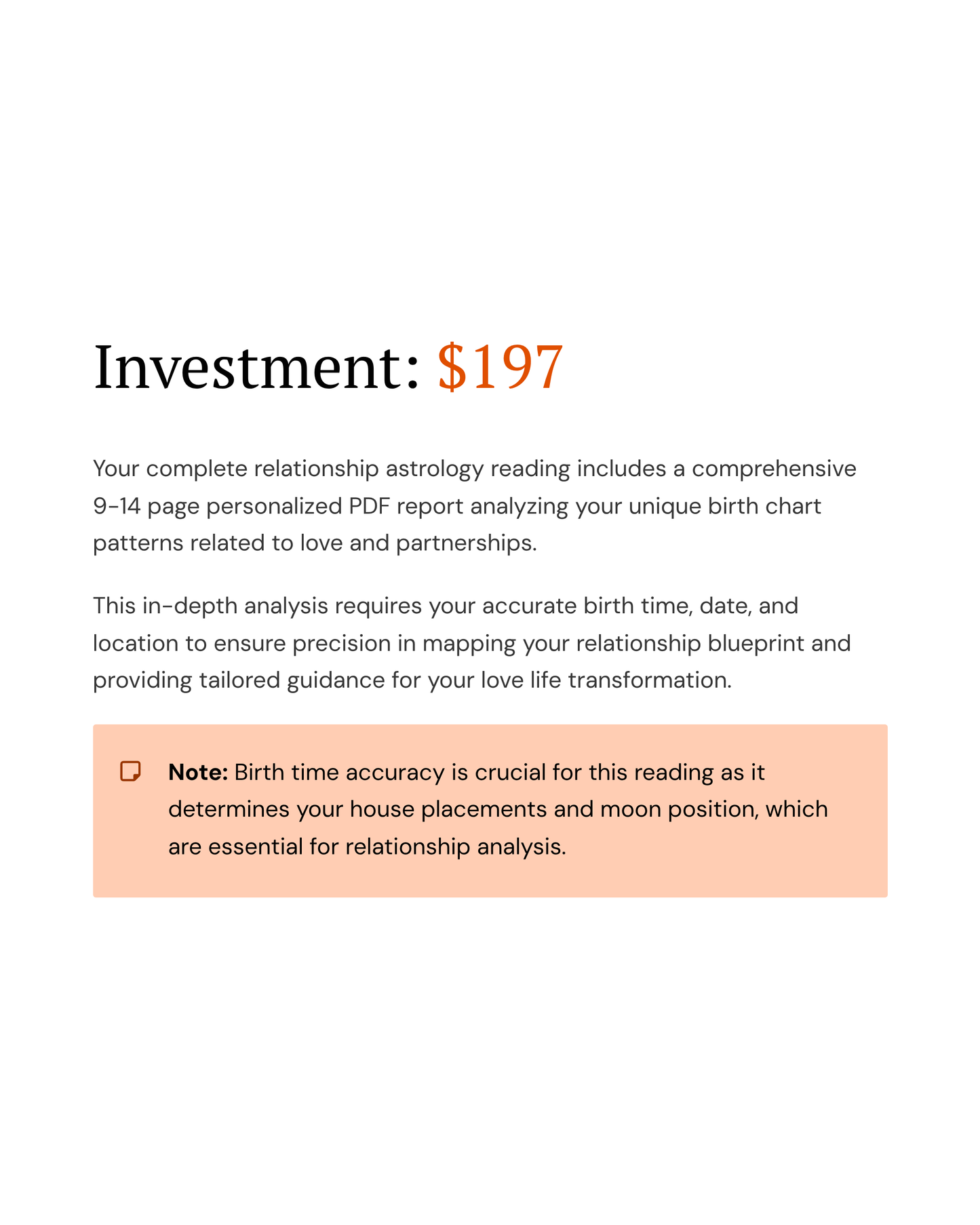 FLASH SALE: Complete Relationship Astrology Reading