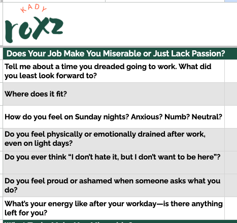 The Passion, Not Pressure Career Workbook (Digital)