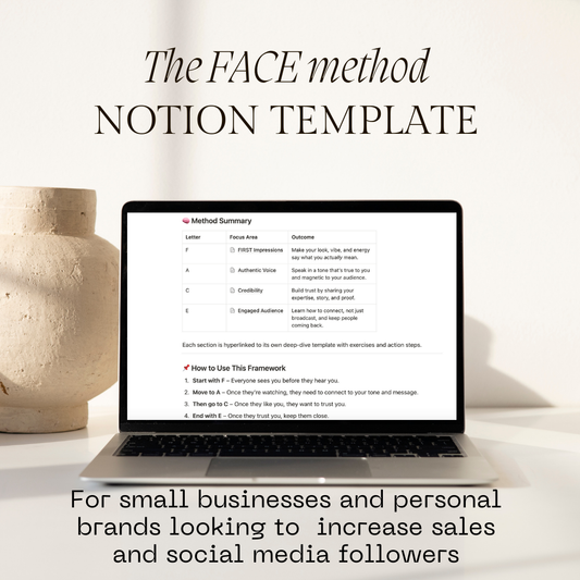Notion FACE Method Brand Strategy Template